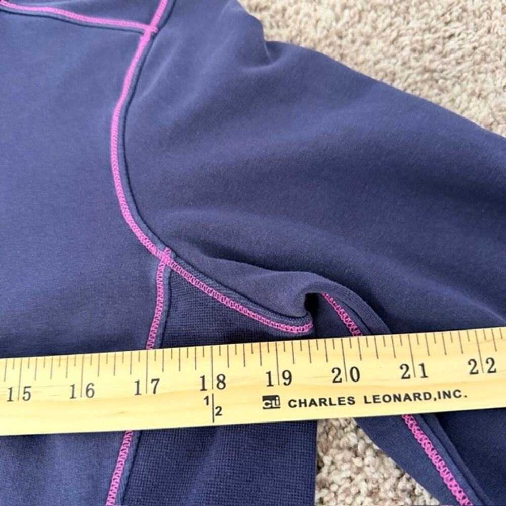Tommy Bahama Sweatshirt Dress 1/2 Zip Blue w/Exposed Pink Stitching Women's M - Picture 10 of 13